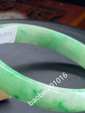 56mm Certified (Grade A) Myanmar Natural Grade A Green Jadeite Jade Bangle